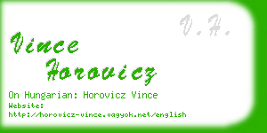 vince horovicz business card